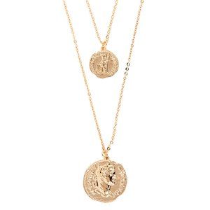 Shashi Double Coin Medallions Necklace